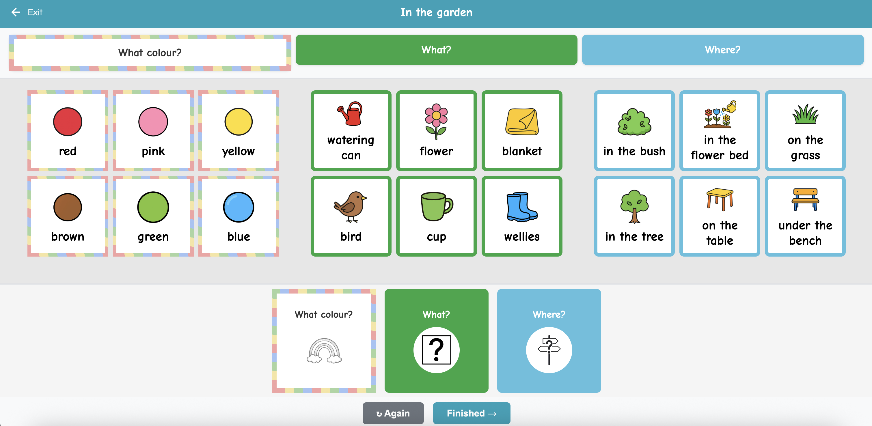 Sentence building game