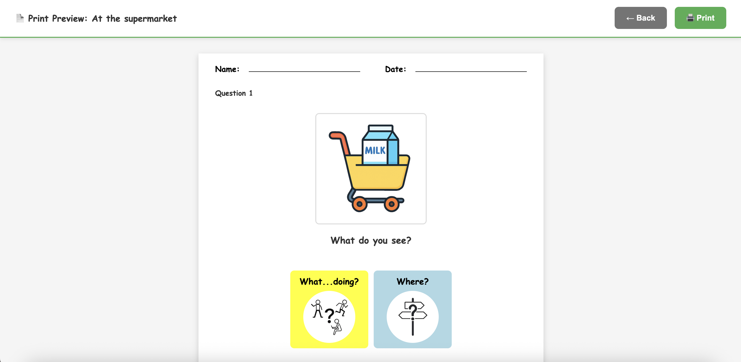 Printable Sentence Builder