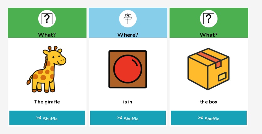 Zoo animals prepositions