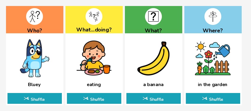 Bluey sentence building