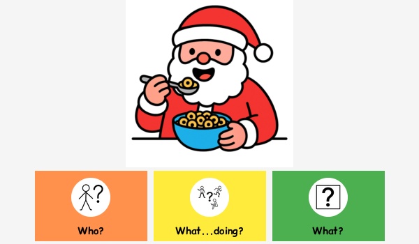 What is Santa eating?