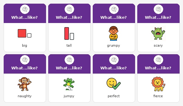 Dear Zoo adjectives