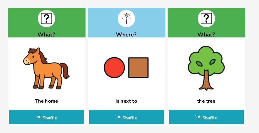 Prepositions sentence building