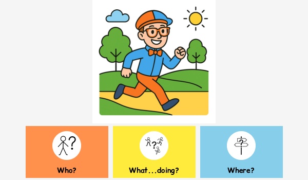 What is Blippi doing?