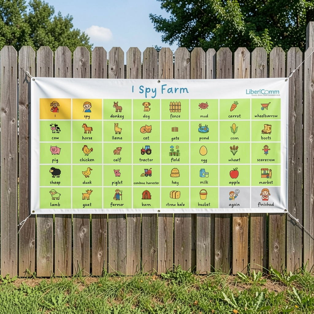 I Spy Farm – Playground Activity & Vocabulary Board Banner