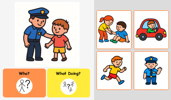 What is the police officer doing?