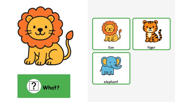 Zoo animals- identical matching