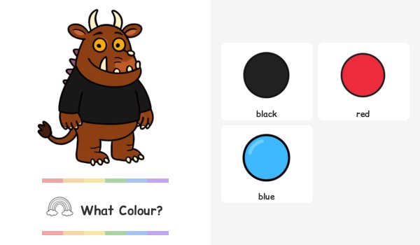 What colour is the Gruffalo's top?