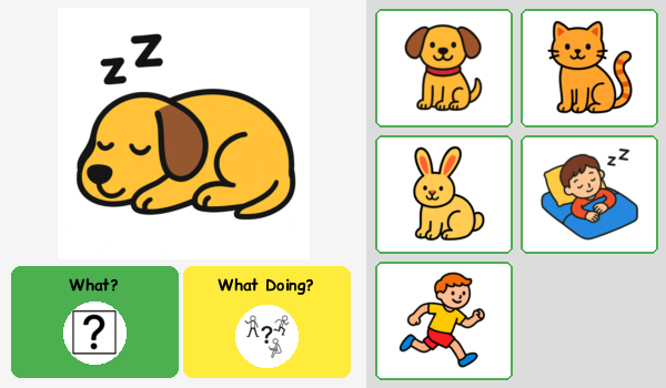 Running or sleeping? Verbs