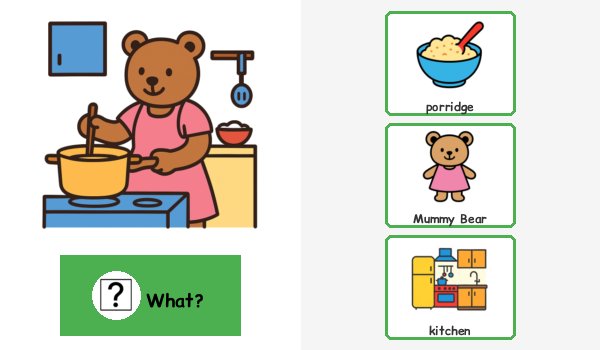 Goldilocks and the Three Bears WH questions